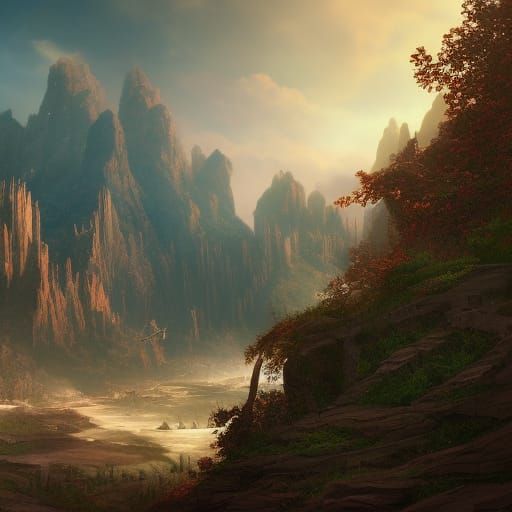 Fantastical South Carolina Matte Painting in Deep Color