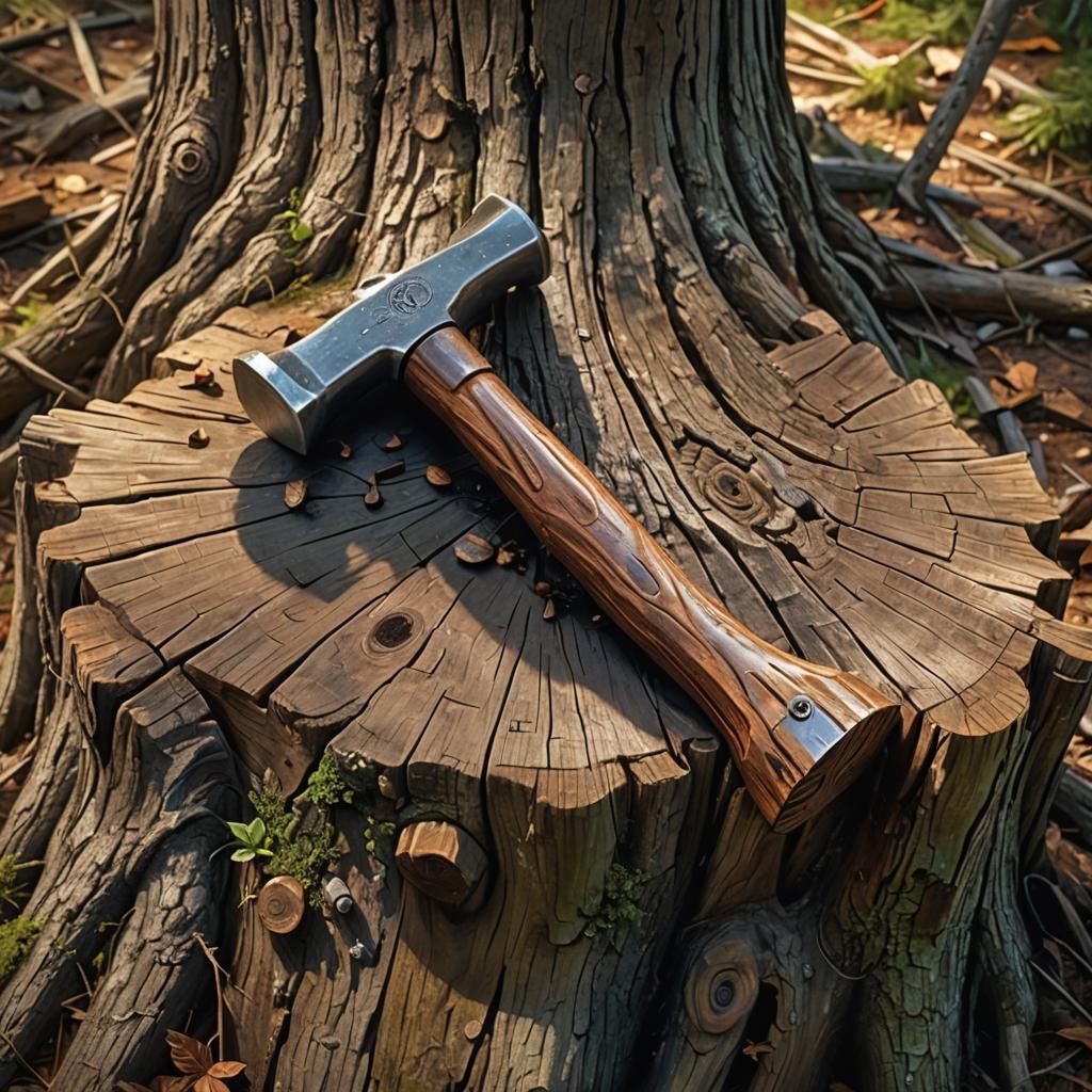 Hammer Nailed to Stump in Magic Realism