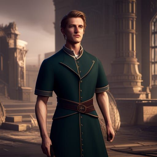 Hot Guy in Maid Dress: Detailed Matte Painting