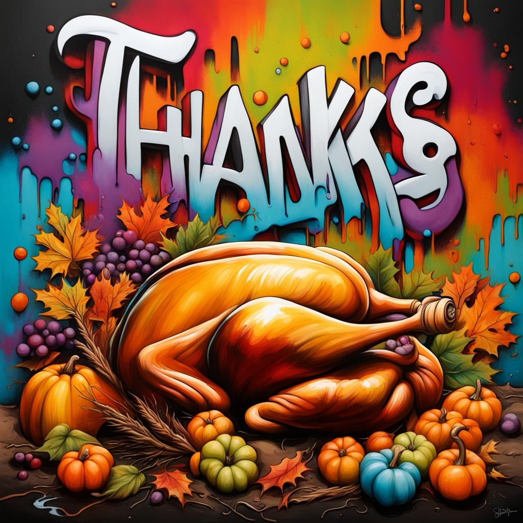 Colorful Graffiti Art: Thanks Giving Harvest