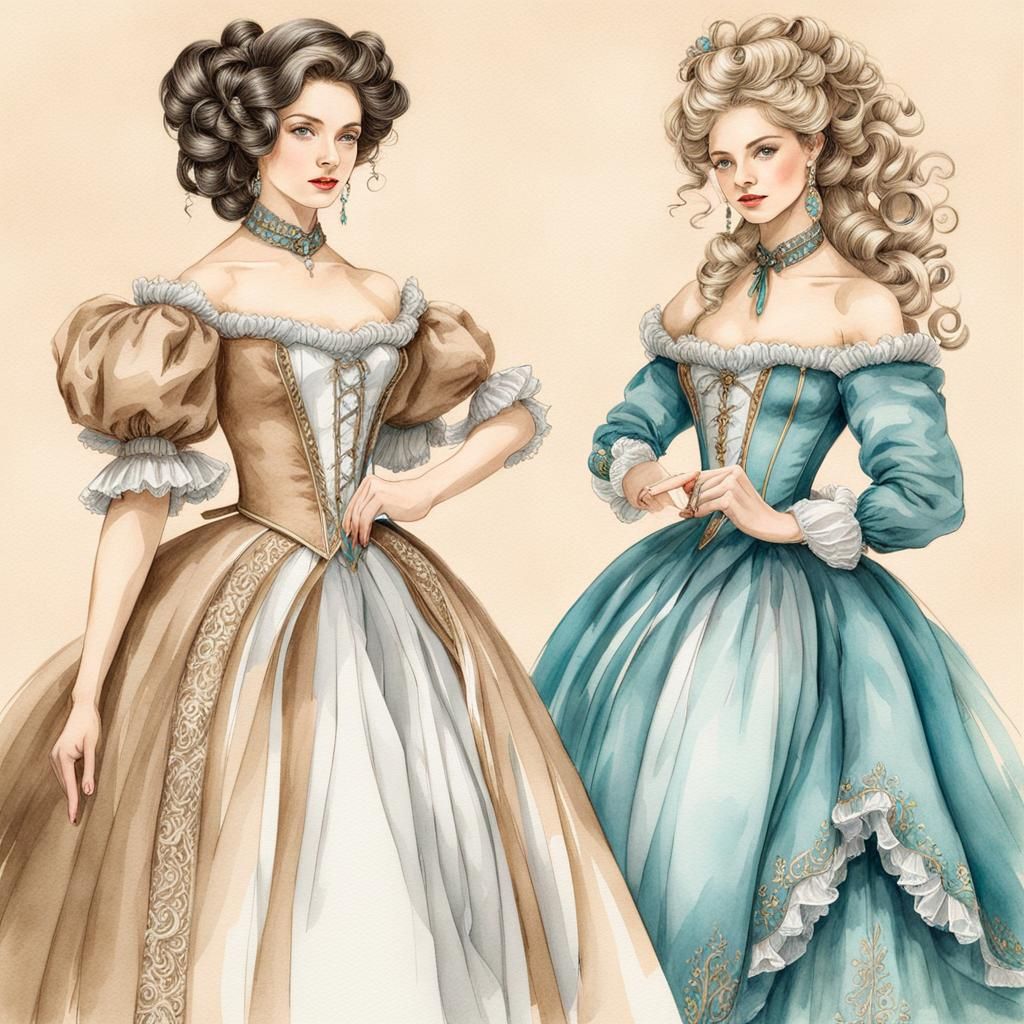 Arrogant Princess and Servant Girl in Dress Shop