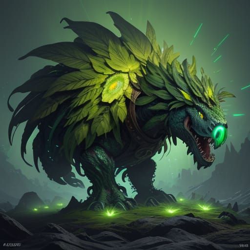 Blastafern Plant Warrior Concept Art in Pixar Style