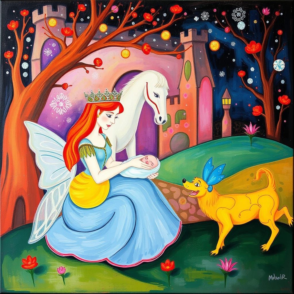 Celestial Celebration in Vibrant Phad Style