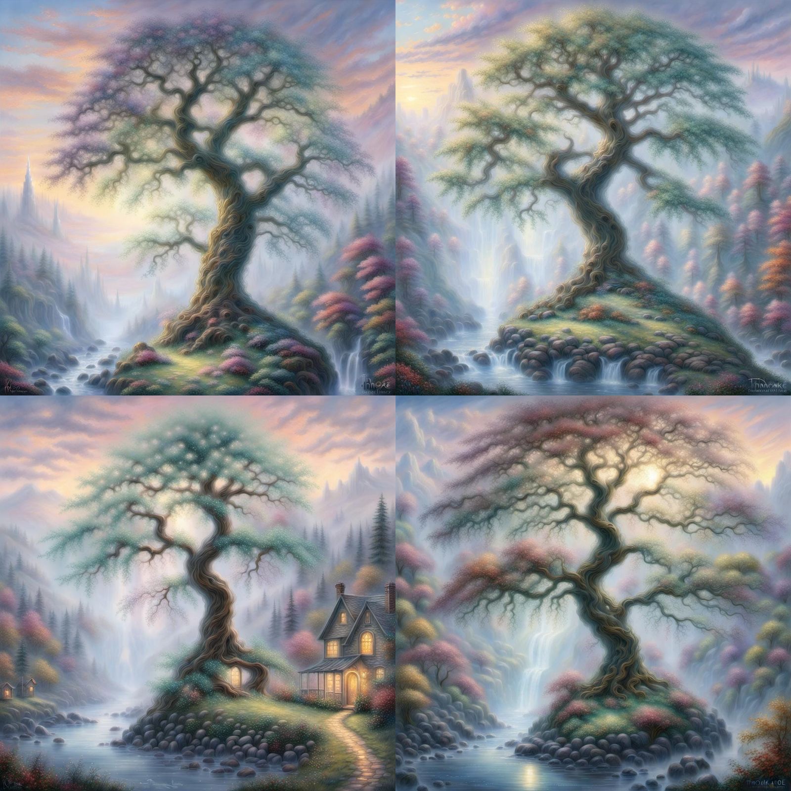 Ethereal Glass Tree in Luminist Fantasy Style