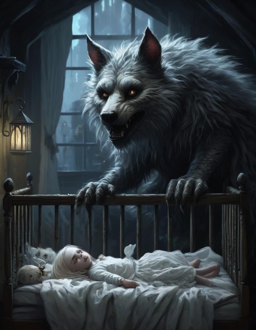 Dark Fantasy: Furry Creature and Pale Girl