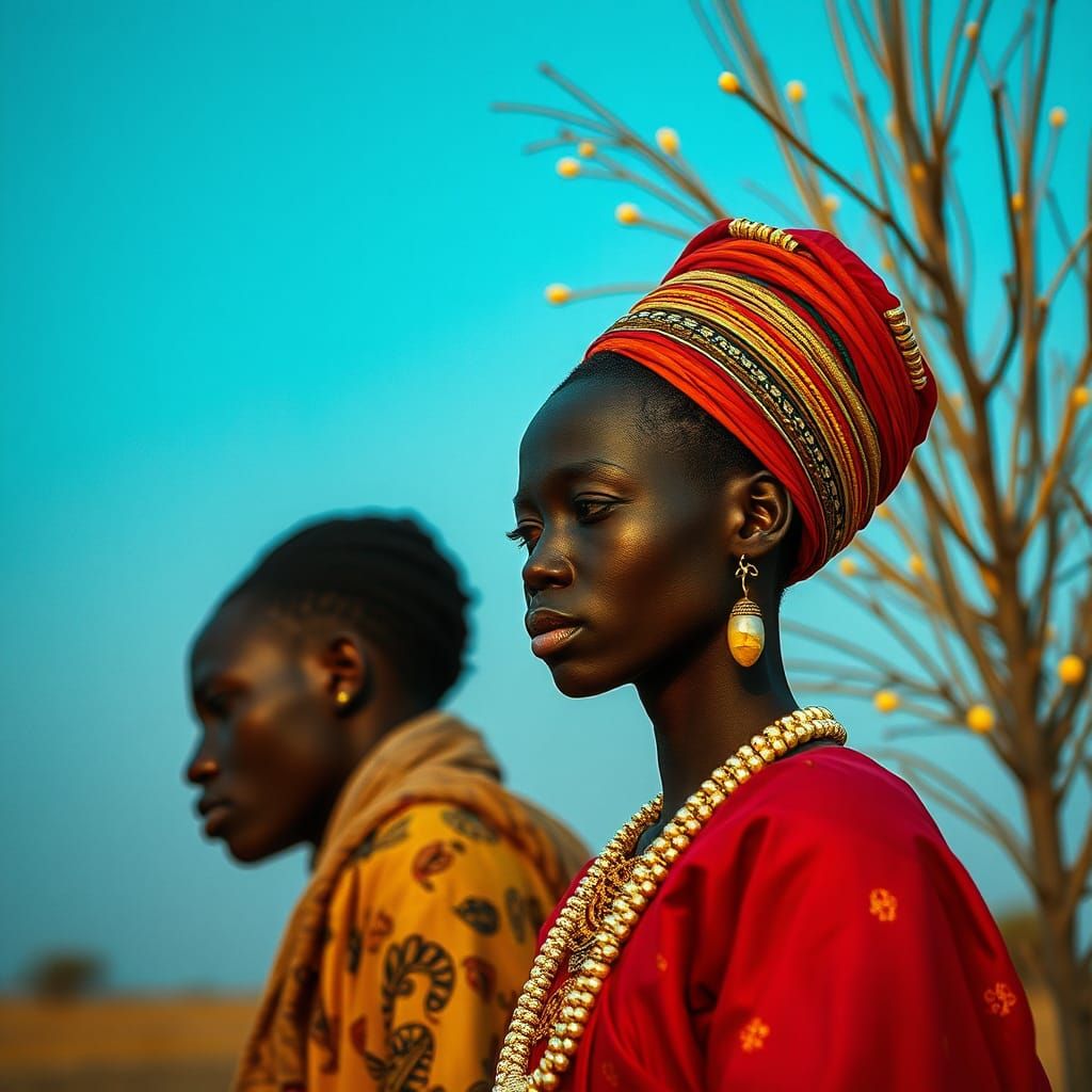 Sudanese Folklore in Surrealist Style