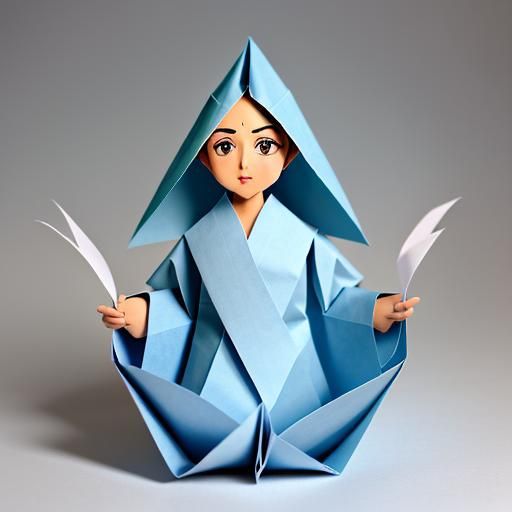 Detailed Origami Paper Folds in 8K Resolution