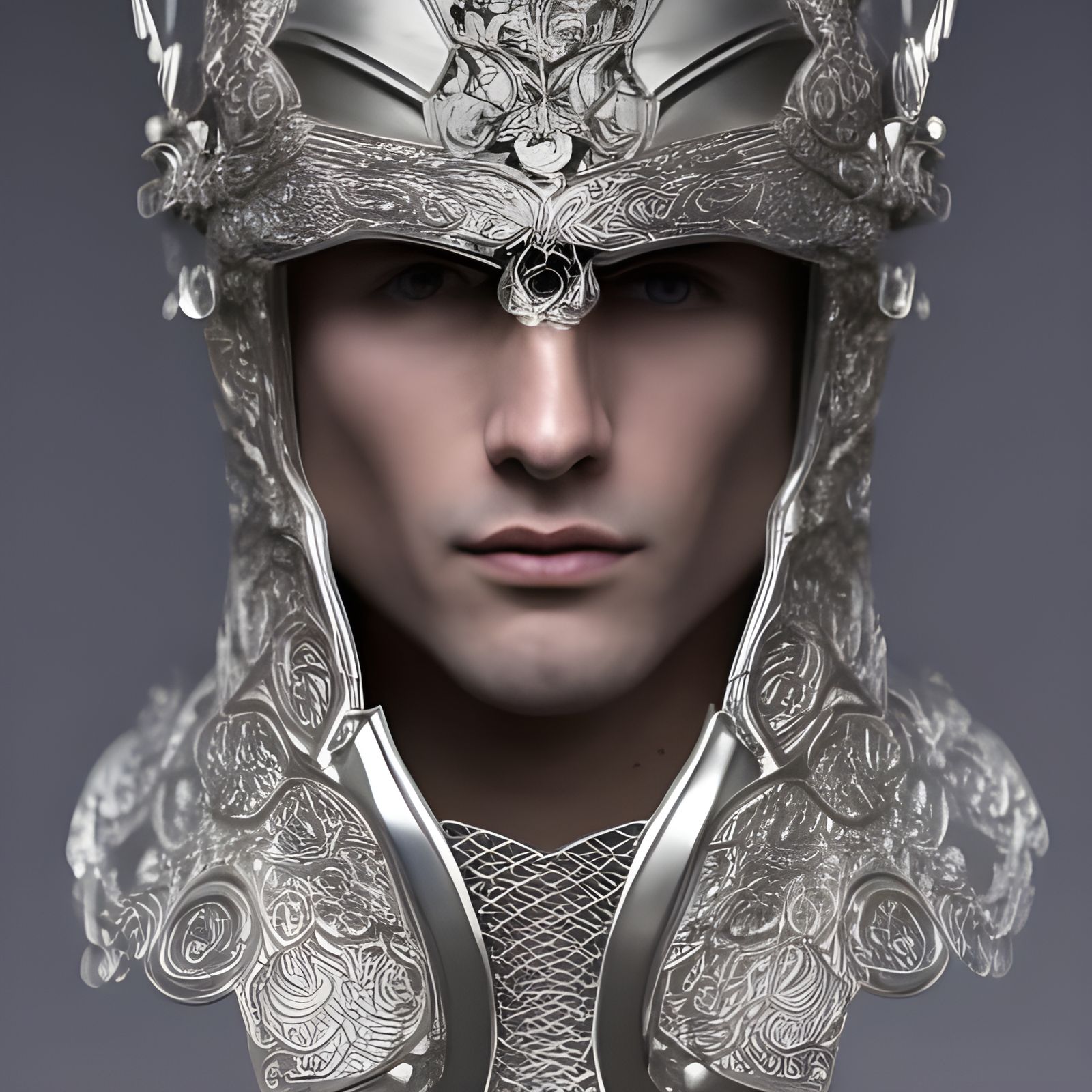 Silver Knight in Ornate Filigree Armor