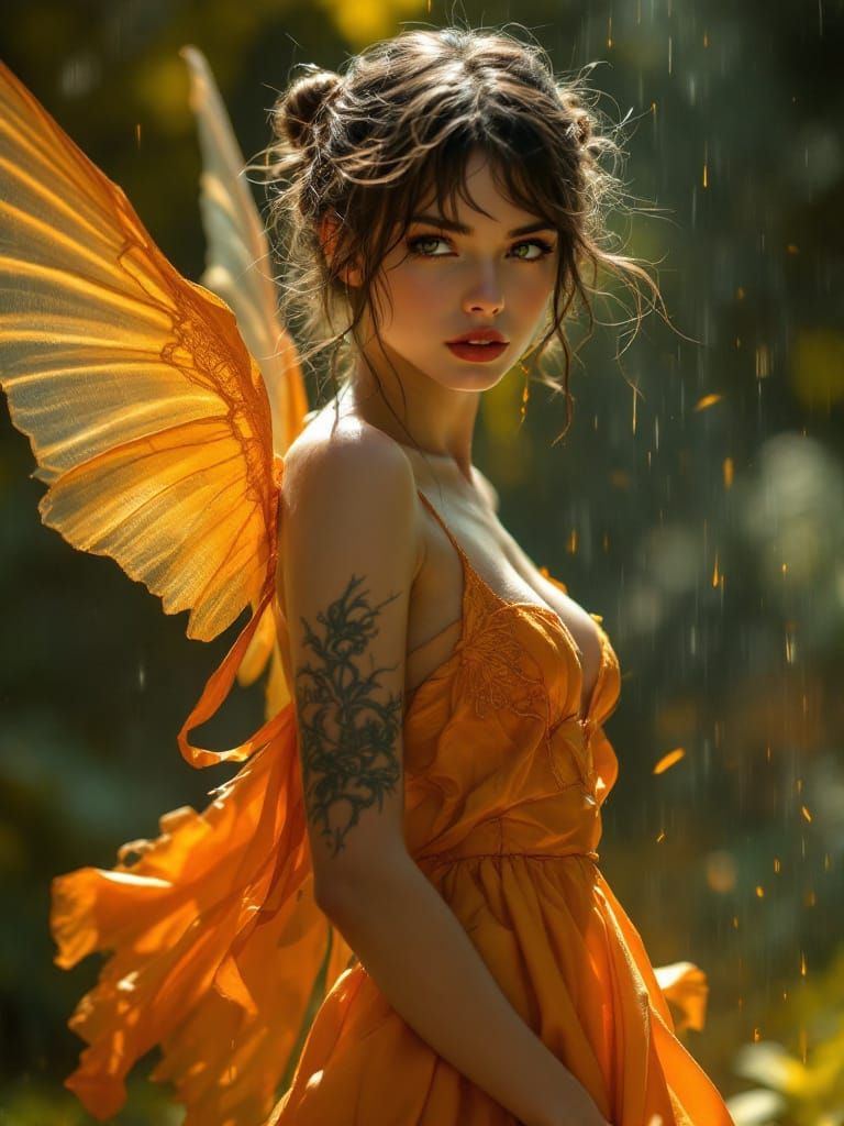 Fae Figure Study in Amber Haze