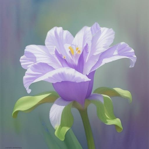 Watercolor Iris Blooms in Soft Light