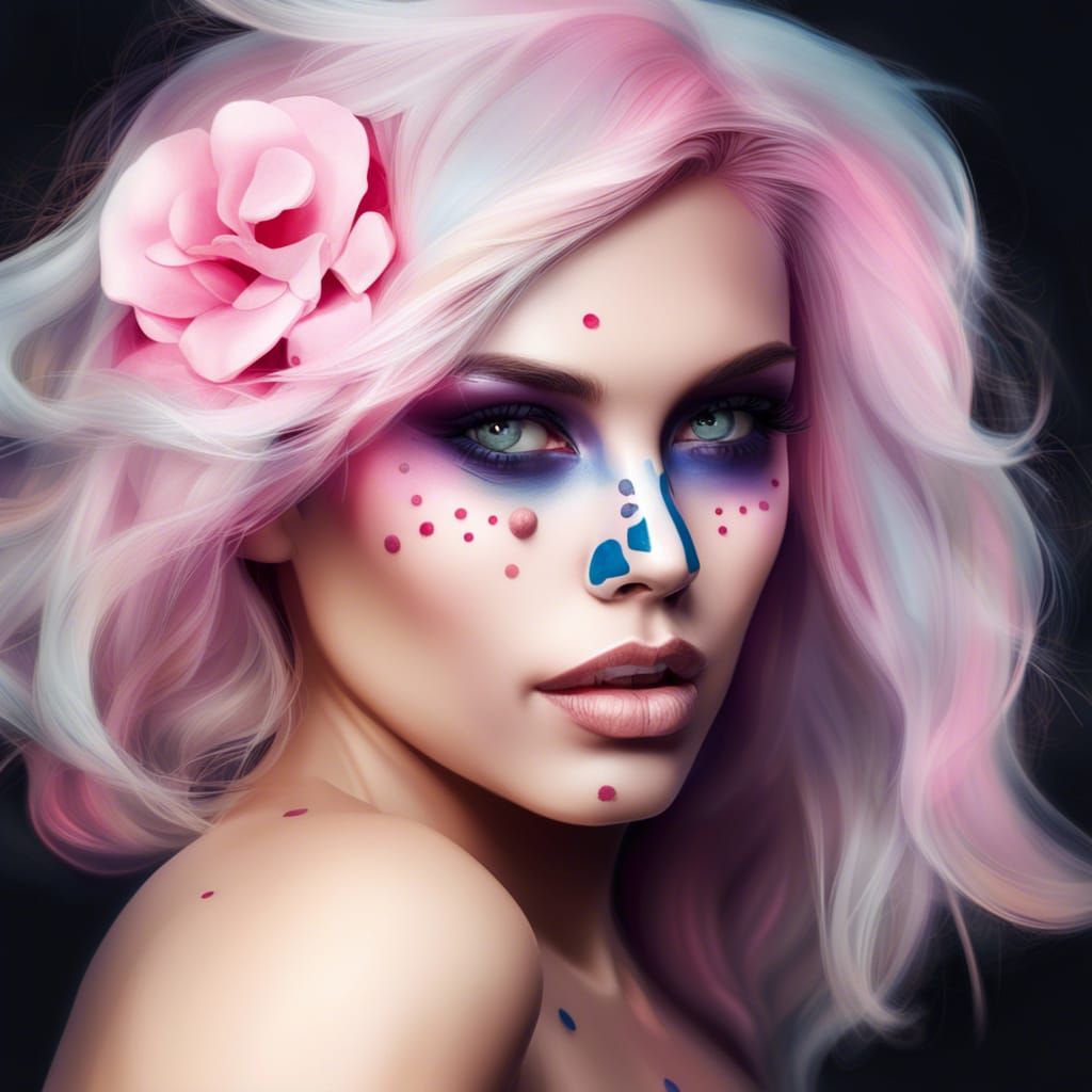 Day of the Dead Woman Portrait in Graffiti Art Style