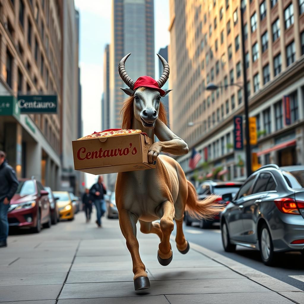 Centaur Delivers Pizza in Downtown Chicago