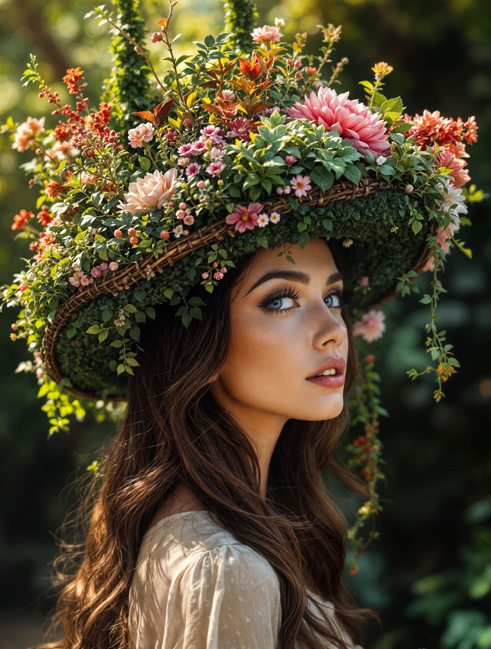 Woman's Garden Hat: Cinematic Film Still