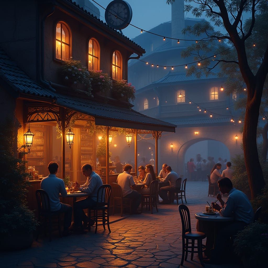 Enchanted Night Cafe: Fantasy Realm Unveiled
