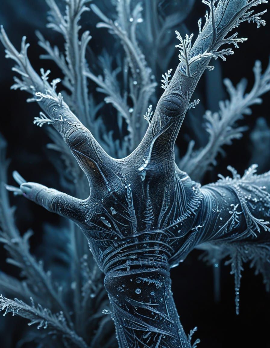 Icy Touch: Gothic Dark Fantasy Digital Art