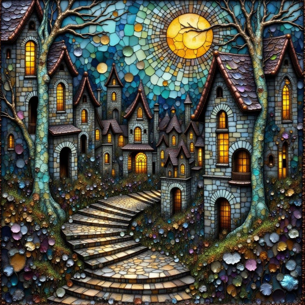 Eerie Spectral Christmas Village in Twilight Forest