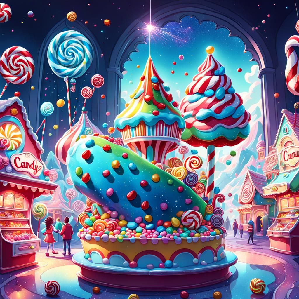 Sparkling Candyland: A Whimsical Digital Illustration