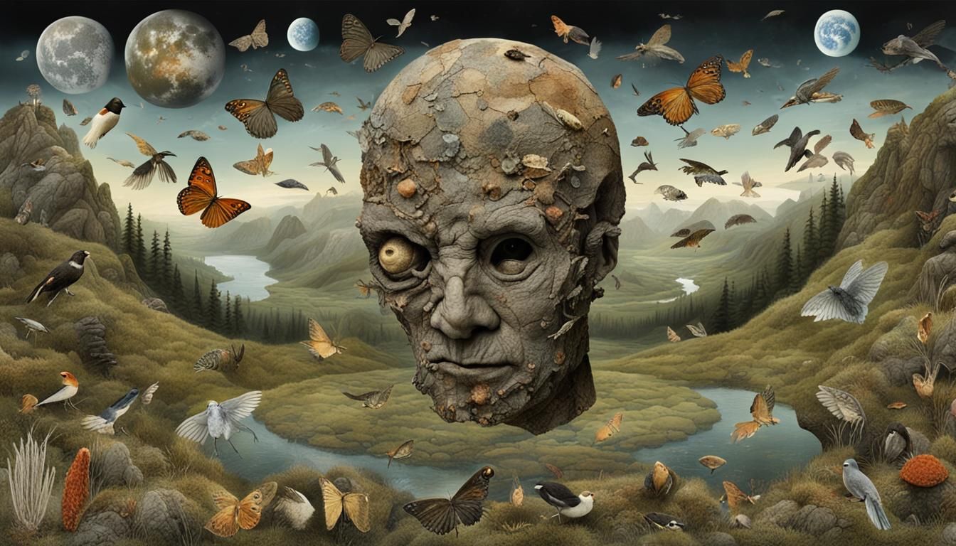 Mystical Creatures Soaring Through Starry Galaxy