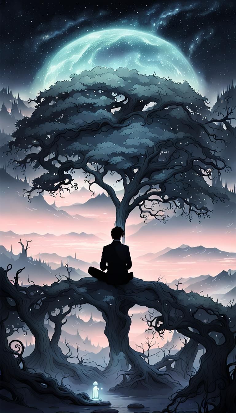 Ethereal Image of Sadness, Loneliness, and Magic