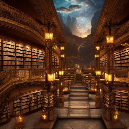 Epic Mountain Library at Golden Hour