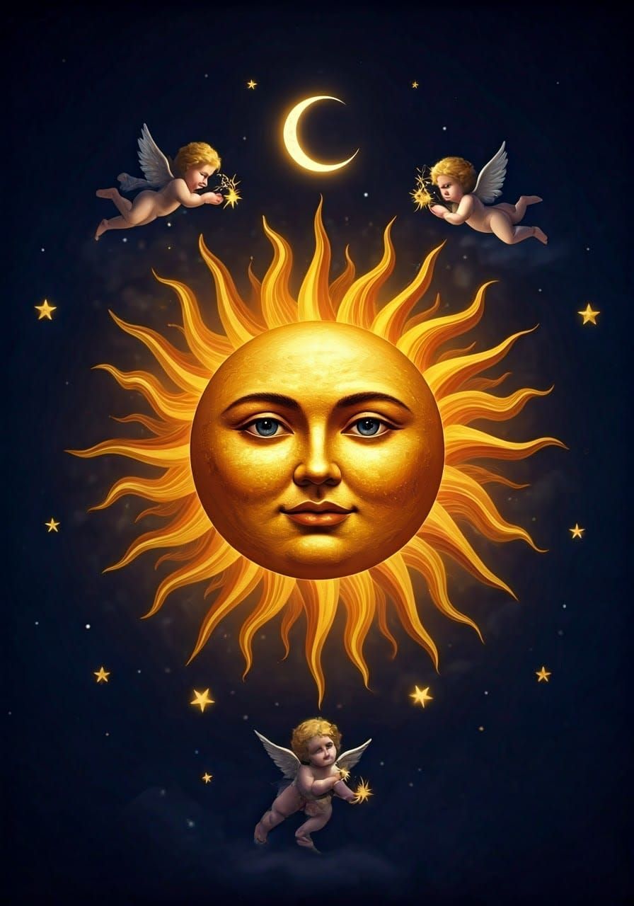 Celestial Trio Portrait with Angels