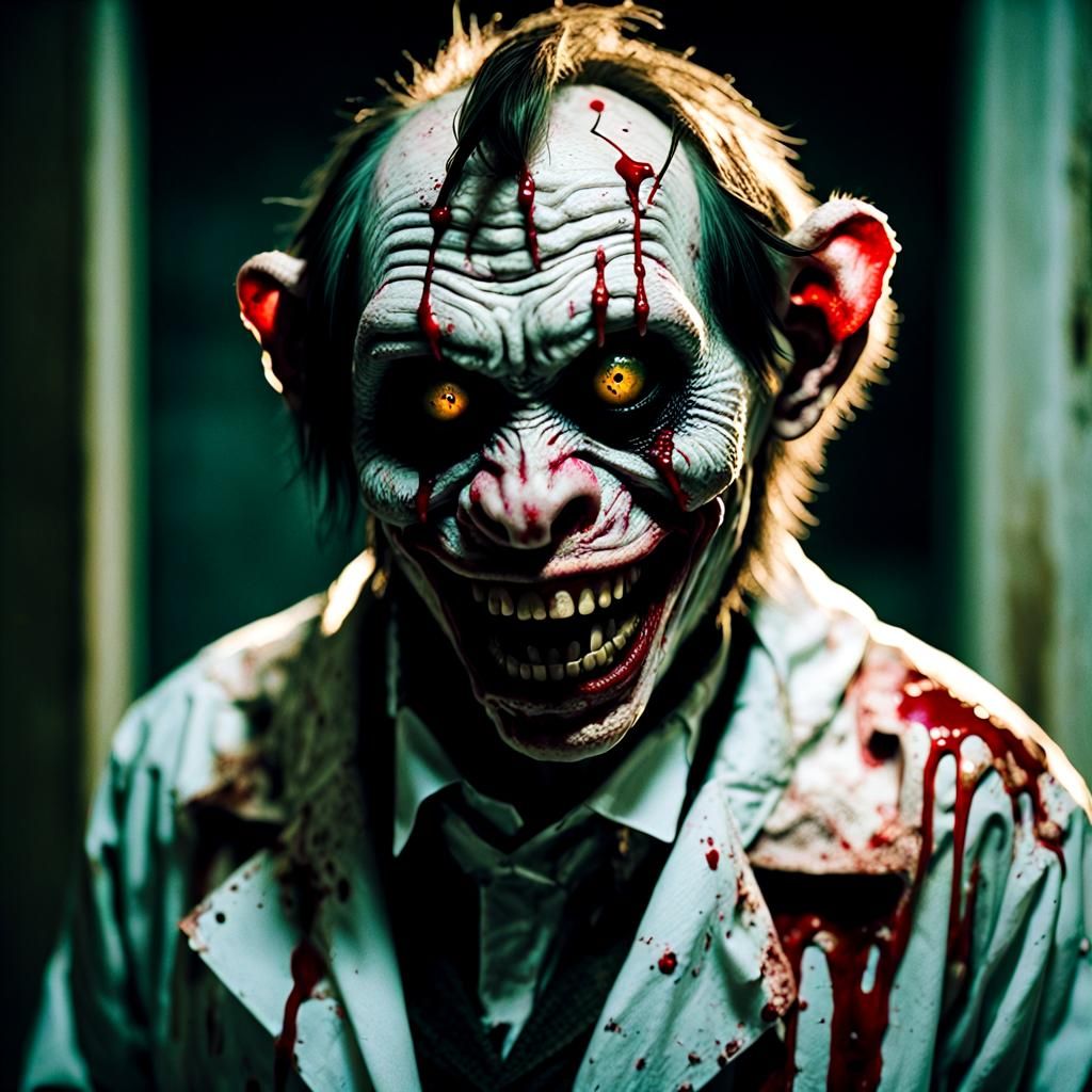 Zombie Monkey Clown Doctor in Abandoned Asylum