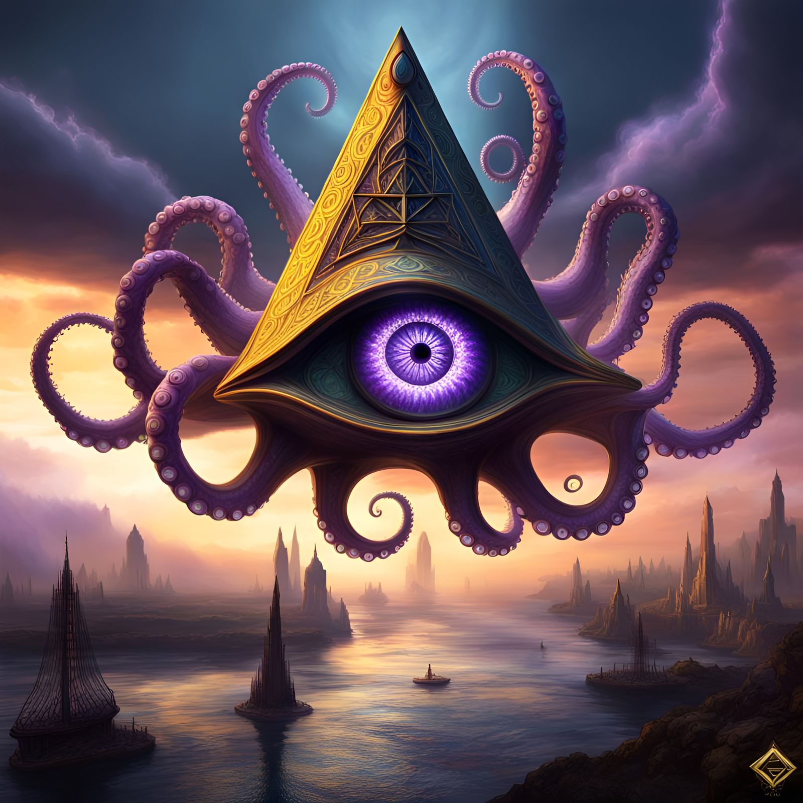 Illuminati Octopus: A Dark Fantasy Masterpiece