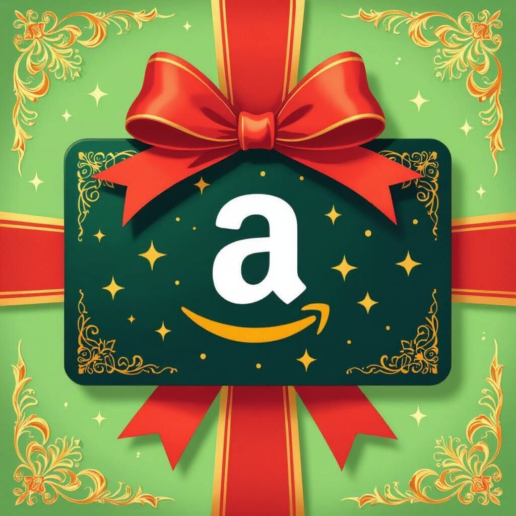 Festive Amazon Gift Card in Pop Art Style