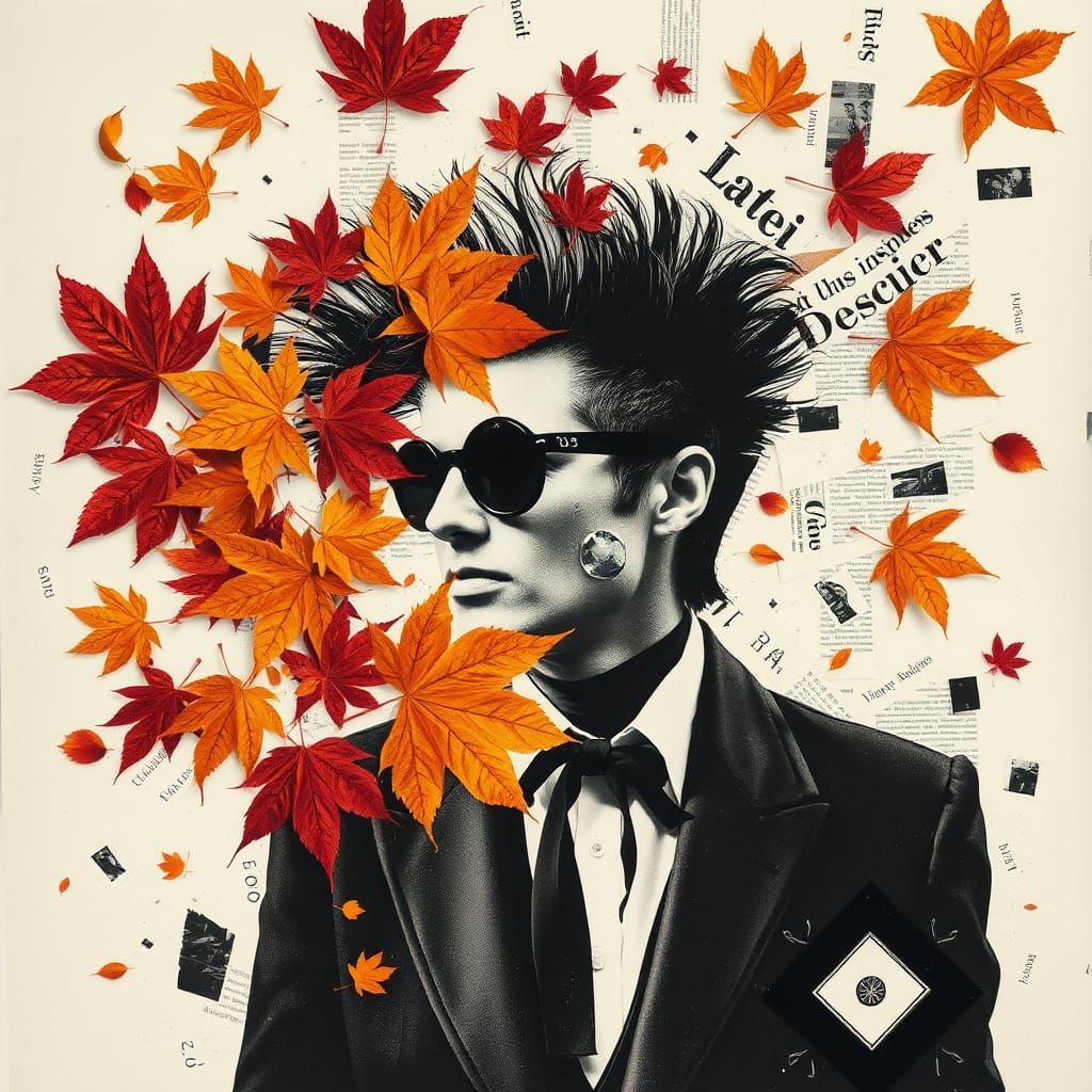 Monochrome Autumn Collage Inspired by Dada Movement