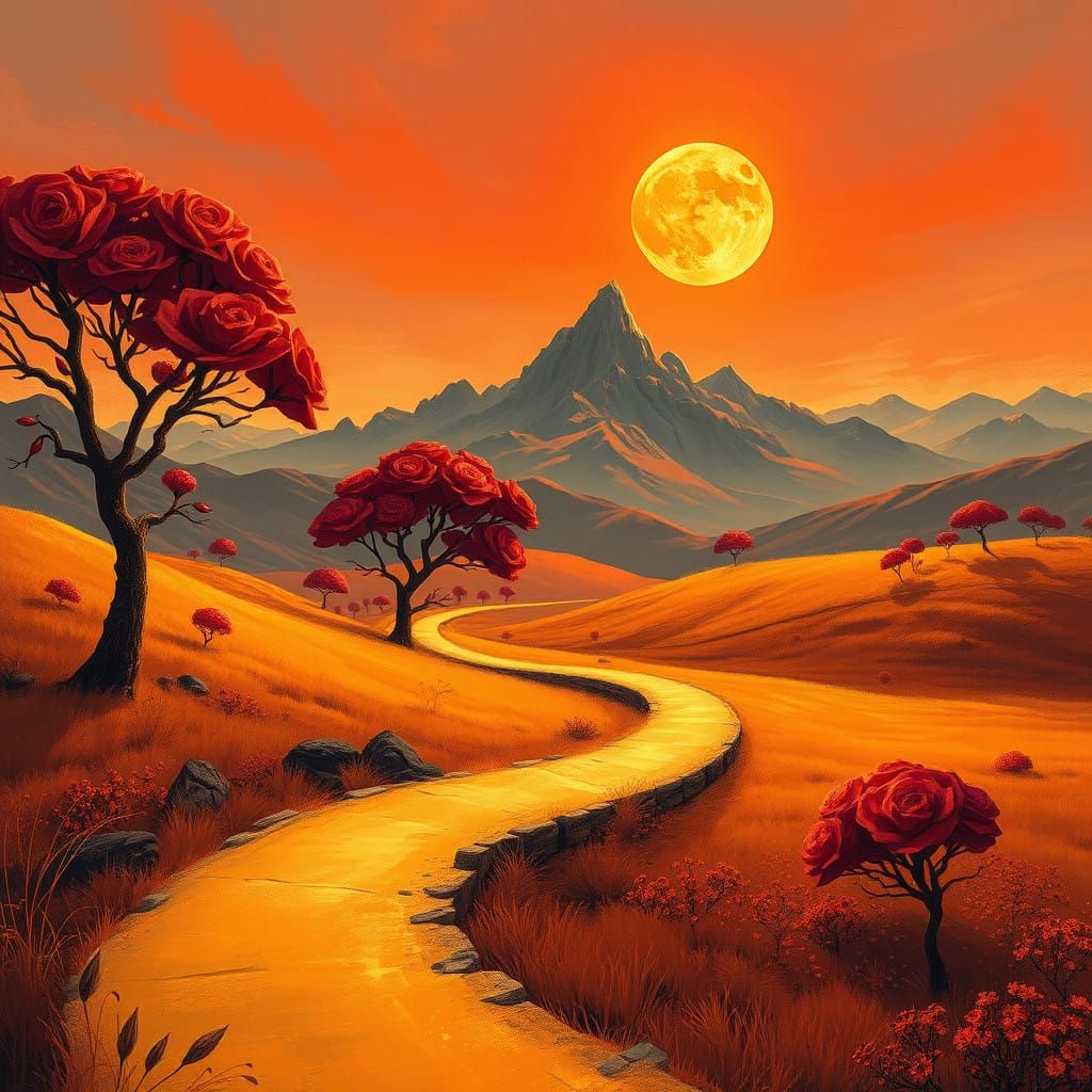 Dreamlike Fantasy Landscape in Vibrant Colors