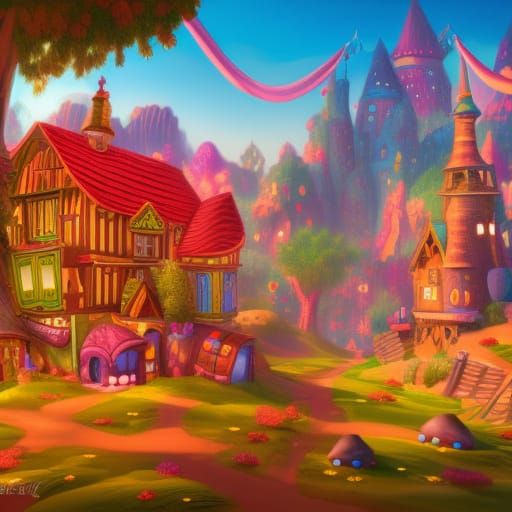 Candyland Board Game in 3D Digital Art