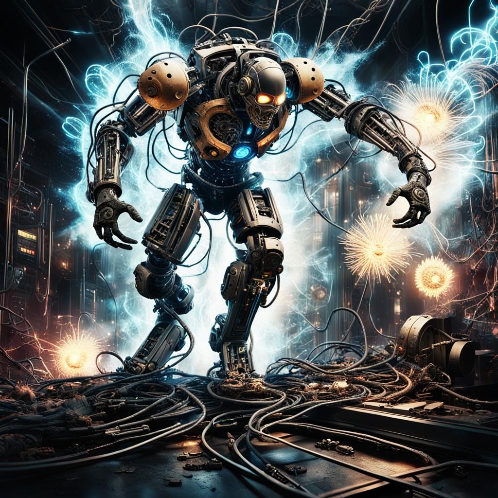 Cybernetic Being Unleashes Explosive Fury