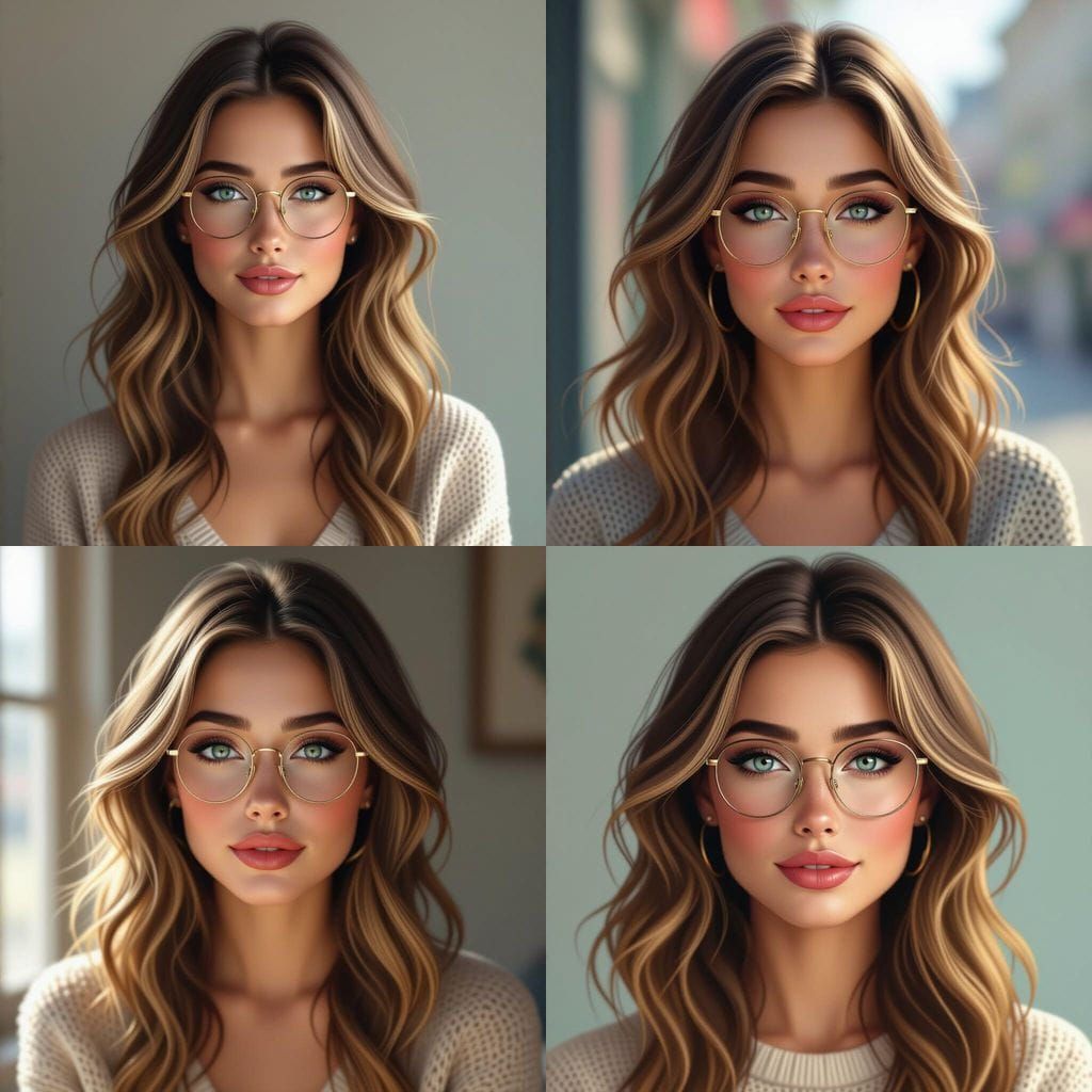 Realistic Portrait of a Woman with Light Brown Hair