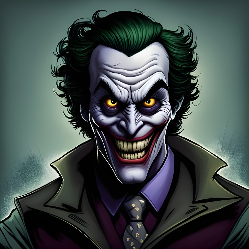 Dark Noir Joker Portrait in Horror Style