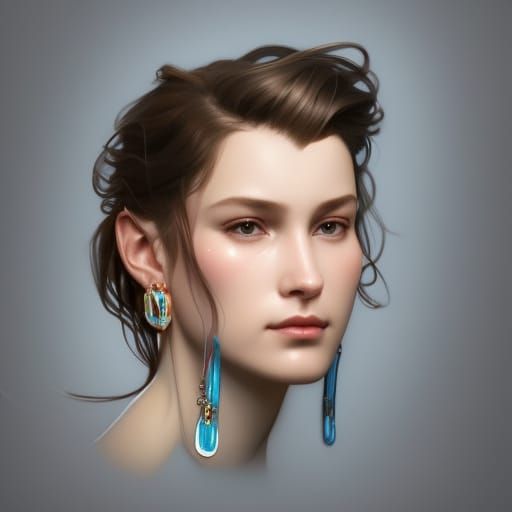 Hyperdetailed Portrait of Earrings in Artgerm Style