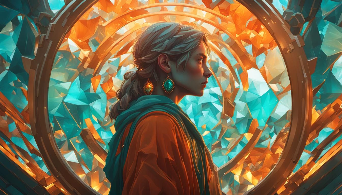 Woman Trapped in Crystal: Hyperdetailed Concept Art