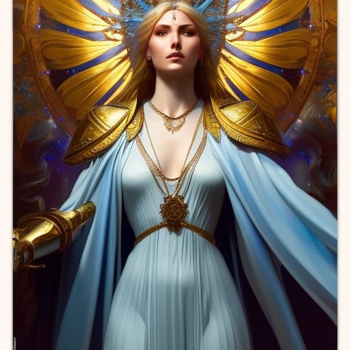 Earth Goddess Archangel in Art Nouveau Style