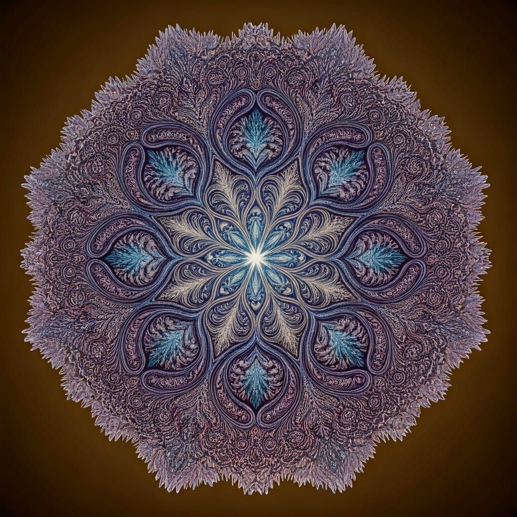Icy January Mandala Design in Digital Art Style