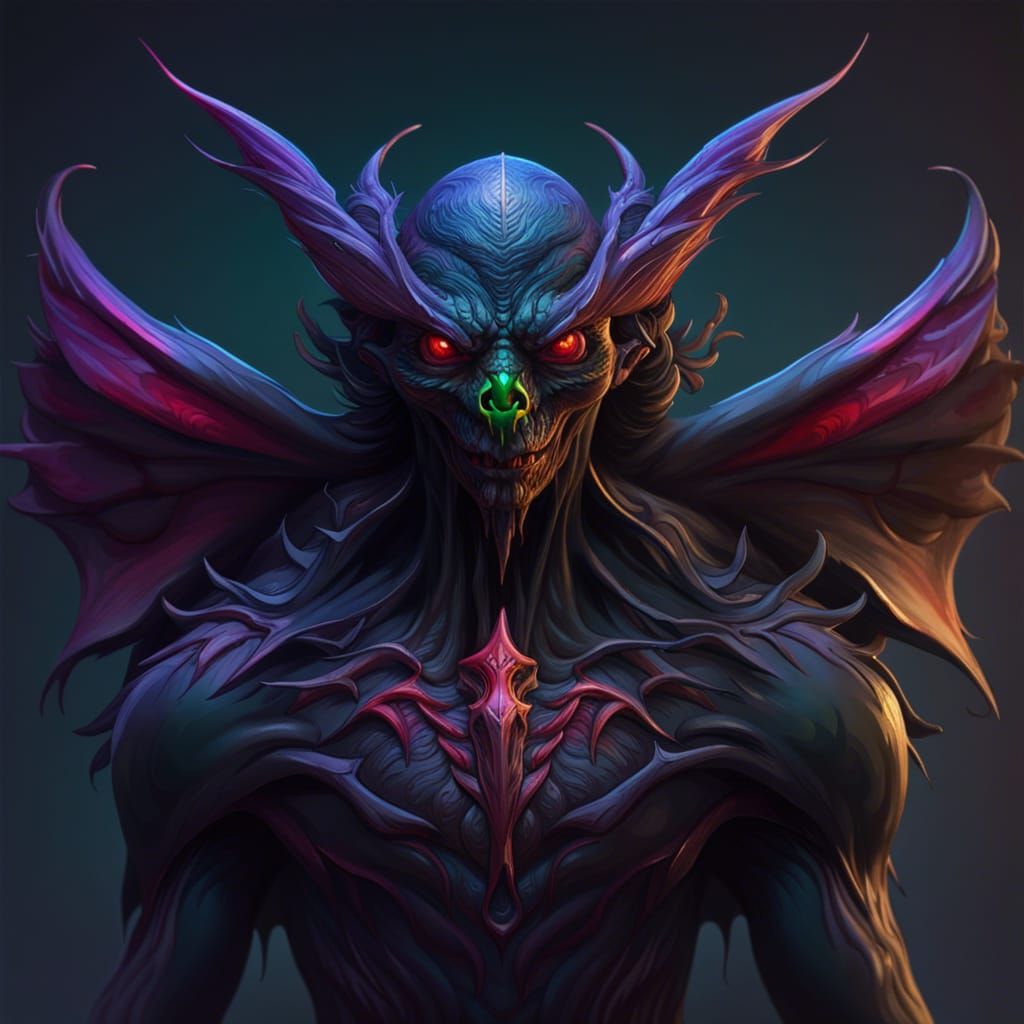 Demonic Mothman Portrait in Eldritch Style