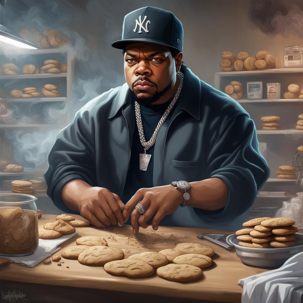 NWA Baking Cookies: Hyperdetailed Concept Art Portrait
