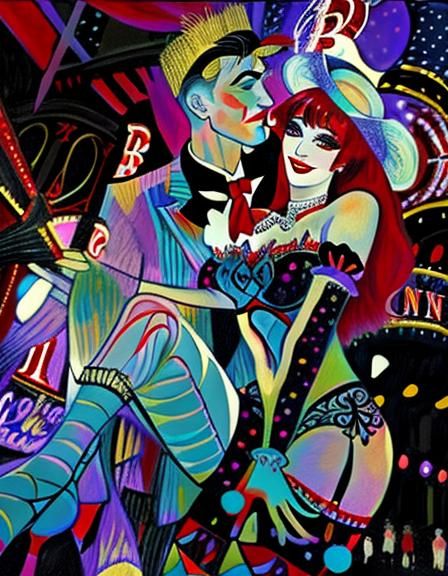 Night Paris . Moulin Rouge