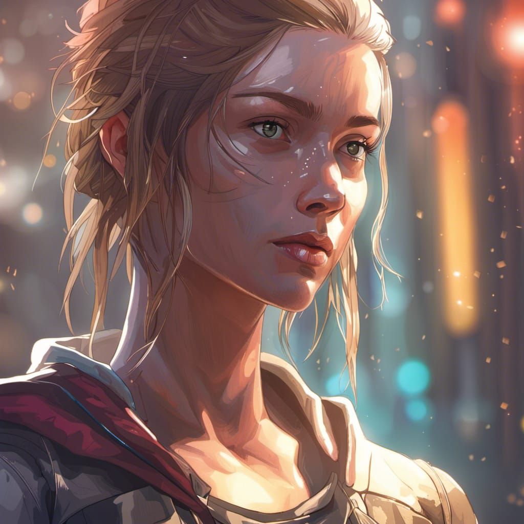 Jedi Knight Portrait in Digital Art Style