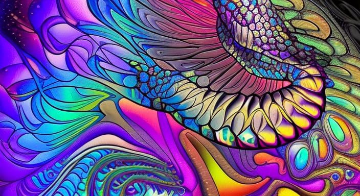 Surreal Black Rose with Fractal Details