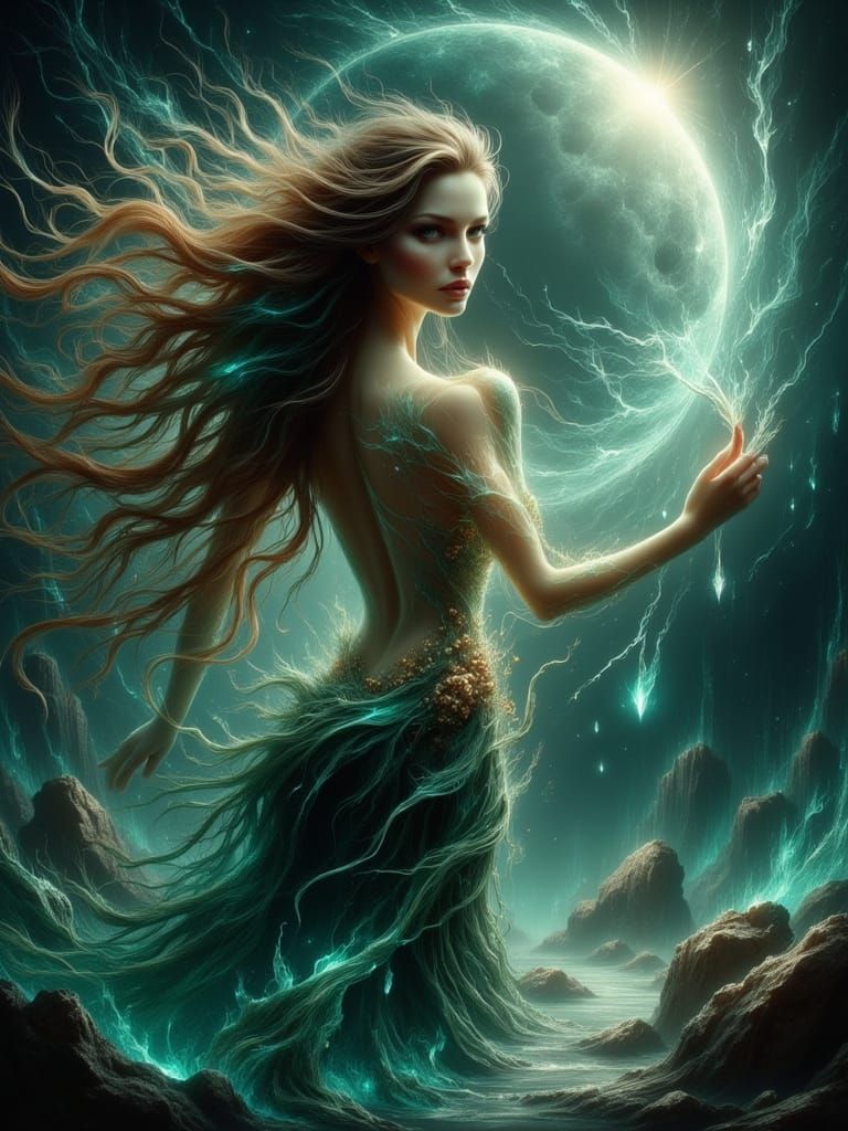 Siren Goddess Amphitrite in Ethereal Magic