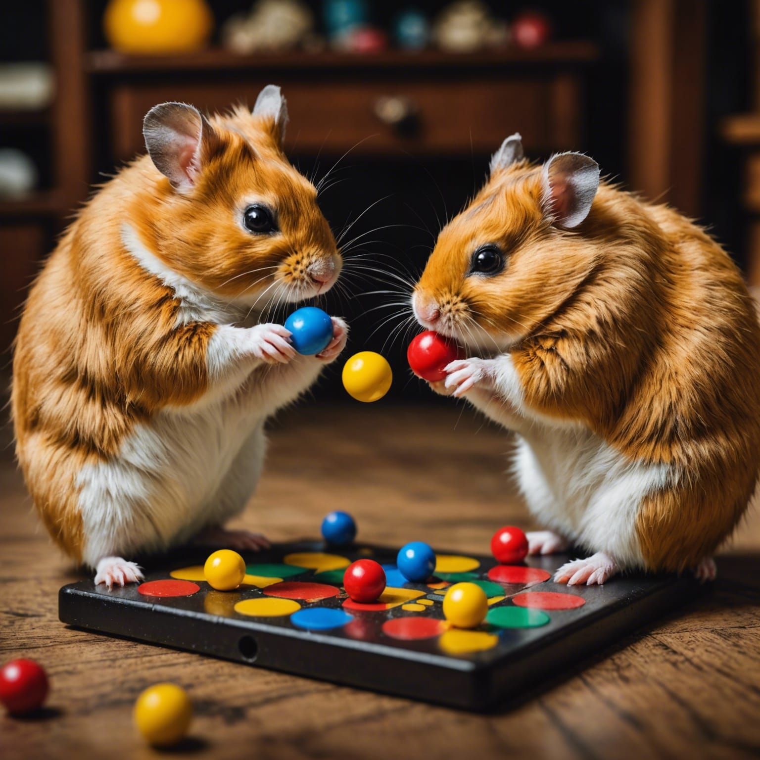 Hyperrealistic Hamsters Play Twister in Cinematic Style
