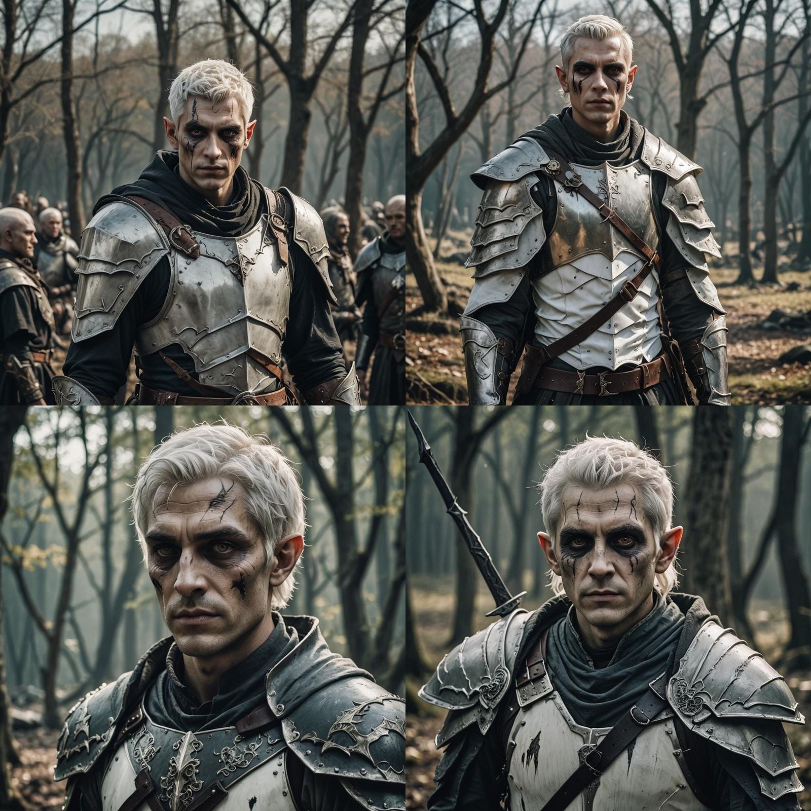 Undead Half-Elf Paladin in Cinematic Style