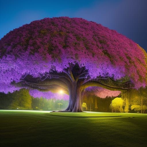 Magical Oak Tree in Terrarium: Hyperdetailed Digital Art