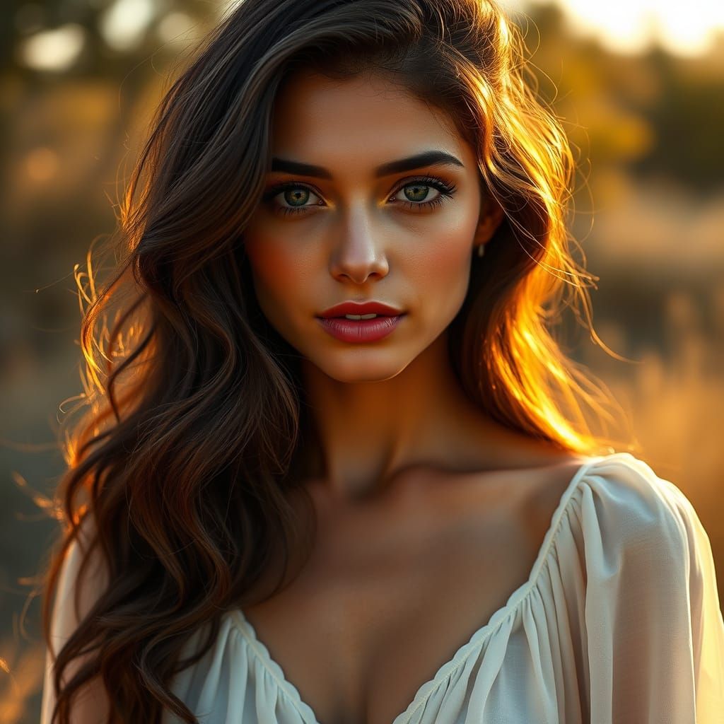 Golden Hour Portrait of a Young Woman