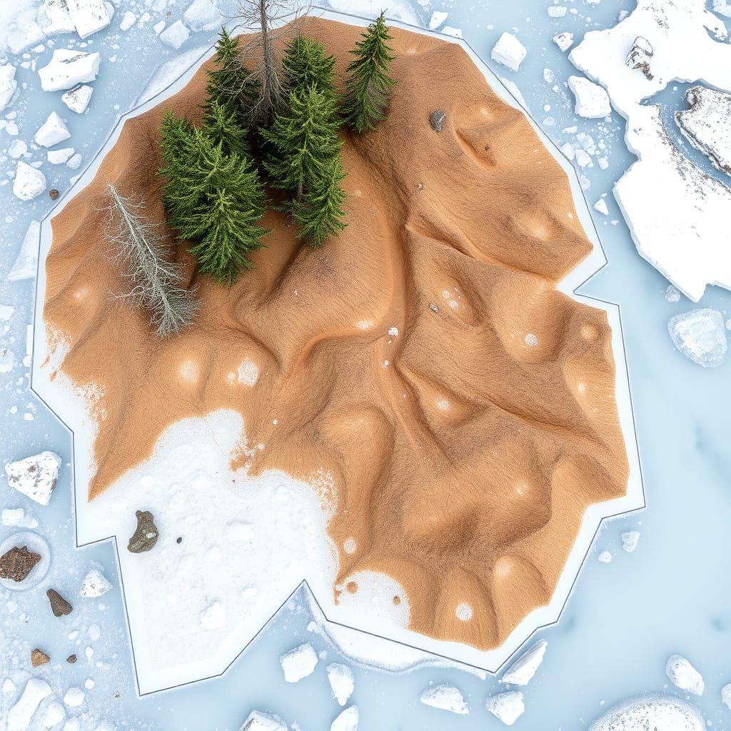 Frozen Planet Landscape in Icy Terrain