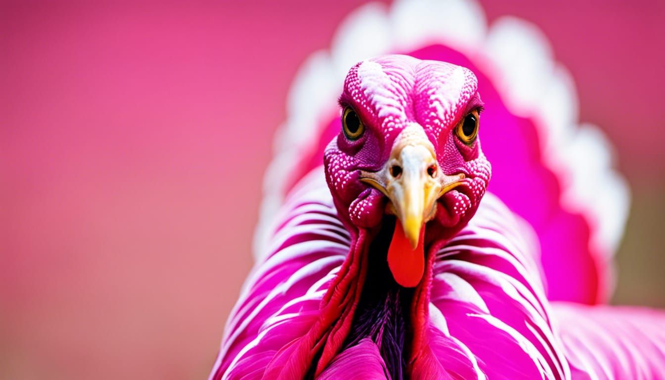 Crazy Pink Turkey Generated by AI